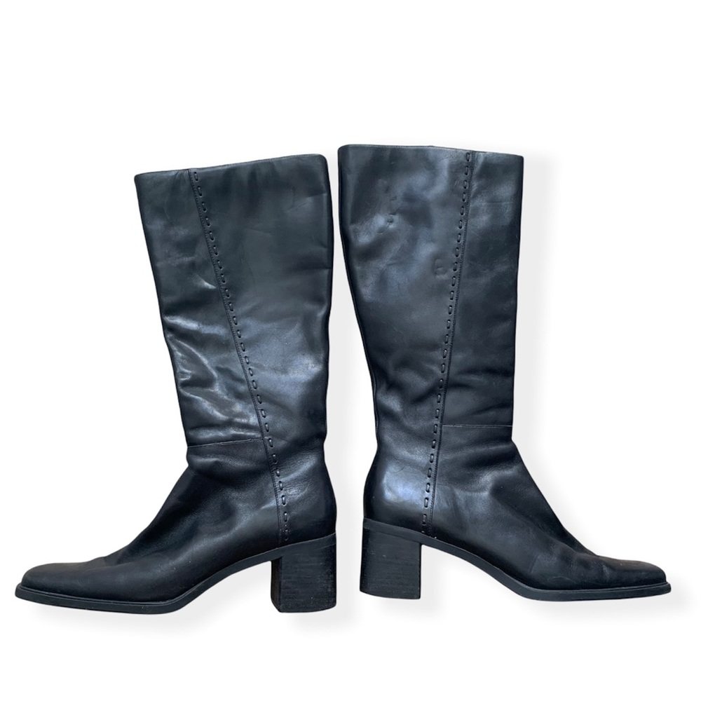 Leather knee high boots